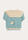 Balloon Intarsia Striped Jumper in Beige (12mths-6yrs) KNITWEAR from Pepa London