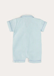 Rochester Striped All-In-One Pyjamas in Green (9mths-2yrs) ALL-IN-ONES from Pepa London