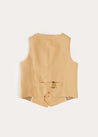 Plain Light Linen Vest in Beige (4-10yrs) TOPS & BODYSUITS from Pepa London