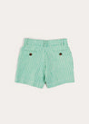 Cheyne Striped Pocket Detail Shorts in Green (4-10yrs) Shorts from Pepa London