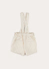 Brompton Striped Shorts With Braces in Beige (12mths-4yrs) SHORTS from Pepa London