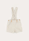 Brompton Striped Shorts With Braces in Beige (12mths-4yrs) SHORTS from Pepa London