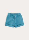 Plain Elasticated Shorts in Blue (12mths-4yrs) SHORTS from Pepa London