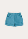 Plain Elasticated Shorts in Blue (12mths-4yrs) SHORTS from Pepa London