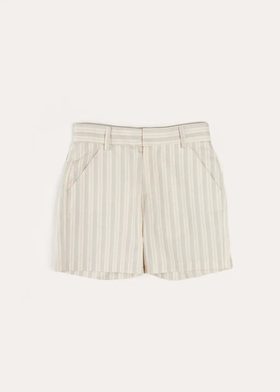 Brompton Striped Shorts in Beige (4-10yrs) SHORTS from Pepa London