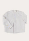 Stafford Striped Mao Collar Long Sleeve Shirt in Yellow (12mths-10yrs) SHIRTS from Pepa London