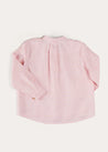 Hertford Striped Mao Collar Long Sleeve Shirt in Coral (12mths-10yrs) SHIRTS from Pepa London