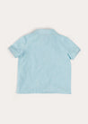 Peter Pan Collar Trim Detail Short Sleeve Shirt in Blue (12mths-5yrs) SHIRTS from Pepa London