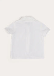 Peter Pan Collar Trim Detail Short Sleeve Shirt in White (12mths-5yrs) SHIRTS from Pepa London