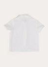 Peter Pan Collar Trim Detail Short Sleeve Shirt in White (12mths-5yrs) SHIRTS from Pepa London