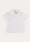 Peter Pan Collar Trim Detail Short Sleeve Shirt in White (12mths-5yrs) SHIRTS from Pepa London