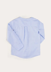 Plain Mao Collar Long Sleeve Shirt in Blue (4-10yrs) SHIRTS from Pepa London