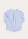 Plain Mao Collar Long Sleeve Shirt in Blue (4-10yrs) SHIRTS from Pepa London