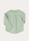 Plain Mao Collar Long Sleeve Shirt in Green (12mths-10yrs) SHIRTS from Pepa London