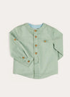 Plain Mao Collar Long Sleeve Shirt in Green (12mths-10yrs) SHIRTS from Pepa London