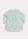 Maxwell Gingham Mao Collar Long Sleeve Shirt in Green (3-10yrs) SHIRTS from Pepa London