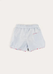 Striped Contrast Trim Swim Shorts in Blue (2-10yrs) SWIMWEAR from Pepa London