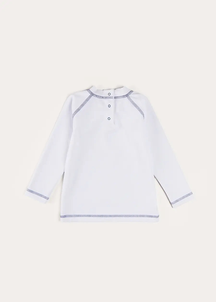 Boat Motif Long Sleeve Rashguard in Blue (2-6yrs) SWIMWEAR from Pepa London
