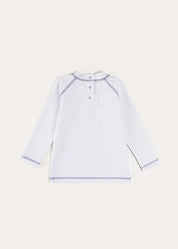 Boat Motif Long Sleeve Rashguard in Blue (2-6yrs) SWIMWEAR from Pepa London