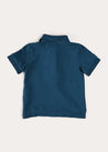 Plain Short Sleeve Polo Shirt in Navy (2-10yrs) from Pepa London