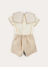 Waterford Stripe Mariner Collar Short Sleeve Two Piece Set in Beige (12mths-6yrs) TWO PIECE SETS from Pepa London