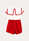 Mariner Collar Short Sleeve Two Piece Set in Red (12mths-6yrs) TWO PIECE SETS from Pepa London