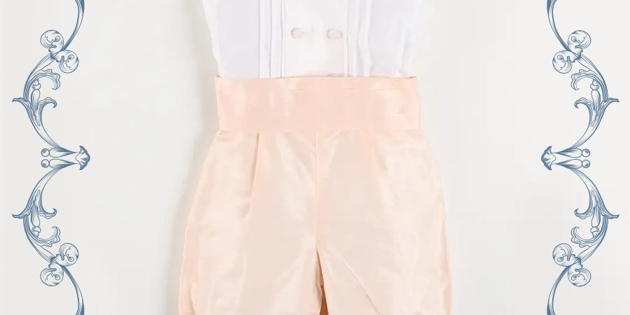 The Royal Silk Knickerbocker Three-Piece Set in Rose (2-6yrs) TWO PIECE SETS from Pepa London