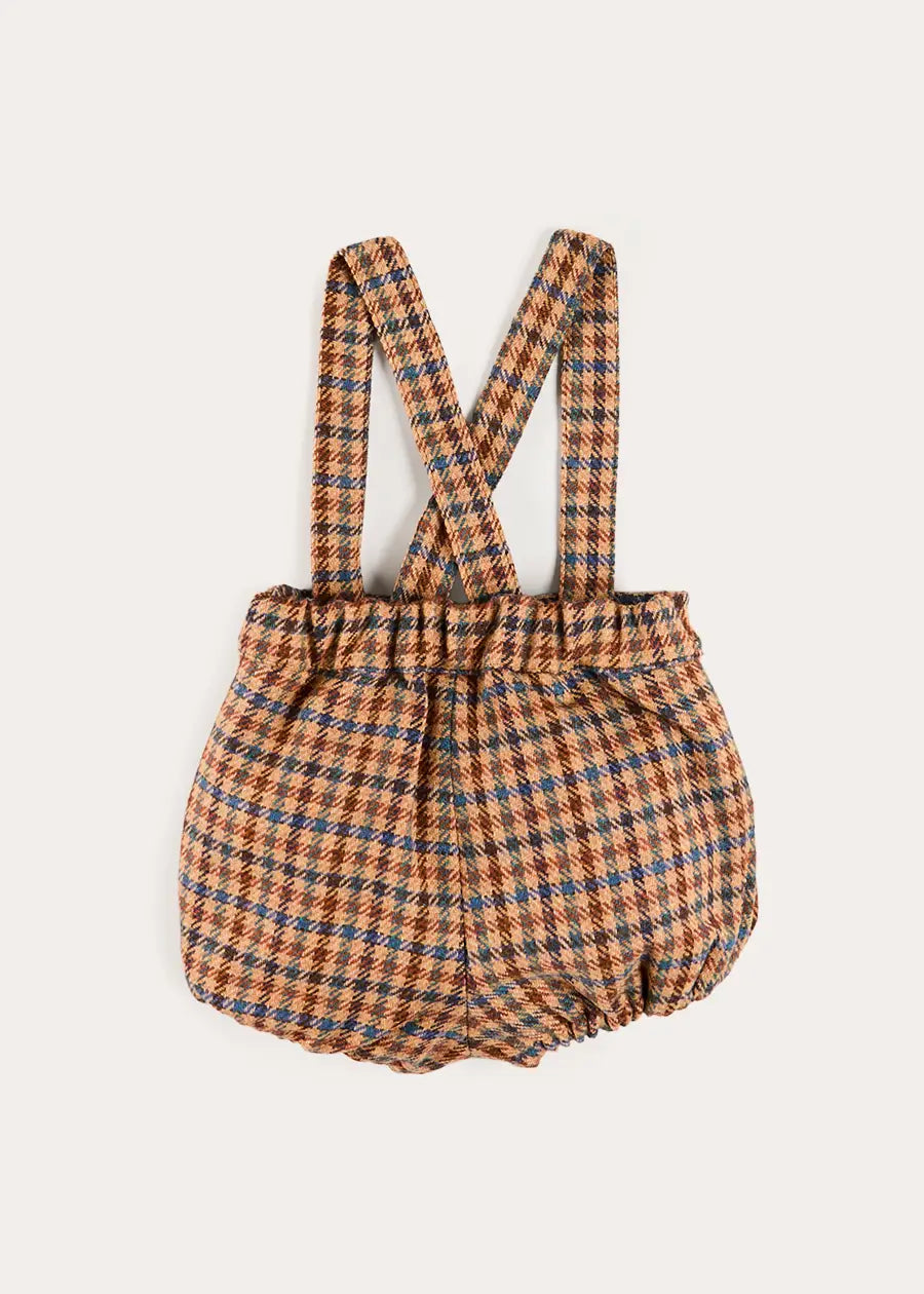 Vincent Check Bloomers with Braces in Brown (9mths-3yrs) Bloomers from Pepa London