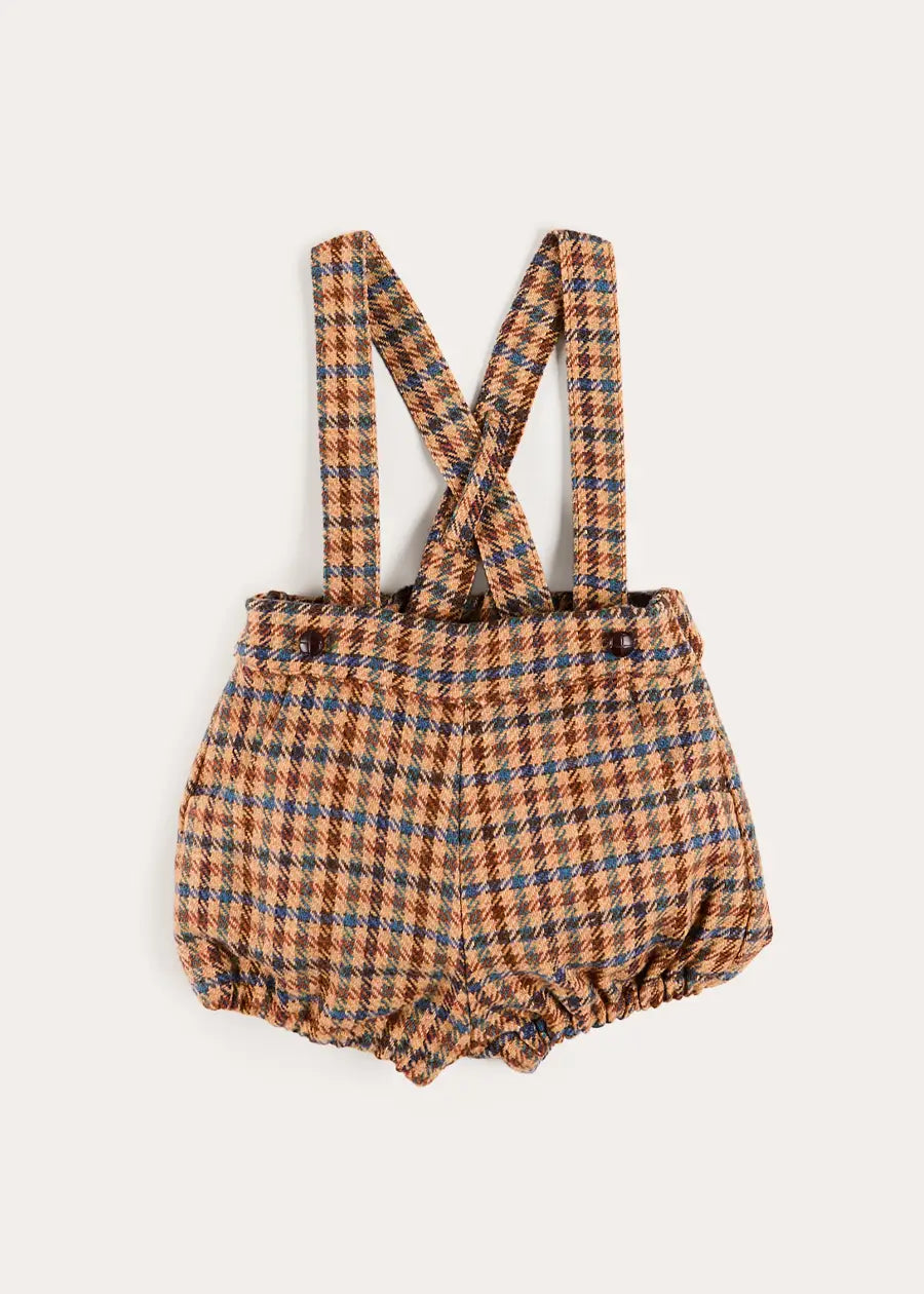 Vincent Check Bloomers with Braces in Brown (9mths-3yrs) Bloomers from Pepa London