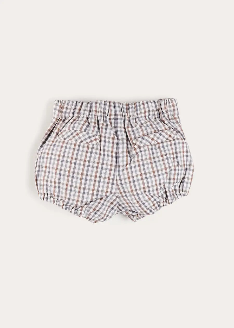 Cadogan Houndstooth Button Detail Bloomers in Camel (3mths-3yrs) Bloomers from Pepa London