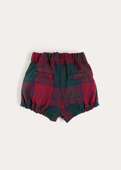 Grovesnor Tartan Button Detail Bloomers in Red (3mths-4yrs) Bloomers from Pepa London