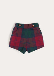 Grovesnor Tartan Button Detail Bloomers in Red (3mths-4yrs) Bloomers from Pepa London