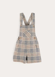 Walcott Check Short Dungarees in Blue (18mths-4yrs) Dungarees from Pepa London