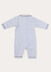 Wilfred Check Long Sleeve All In One Pyjamas in Blue (6mths-3yrs) #N/A from Pepa London
