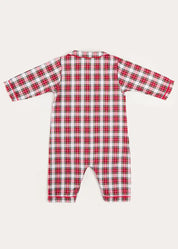 Francis Tartan Long Sleeve All In One Pyjama in Red (6mths-3yrs) #N/A from Pepa London