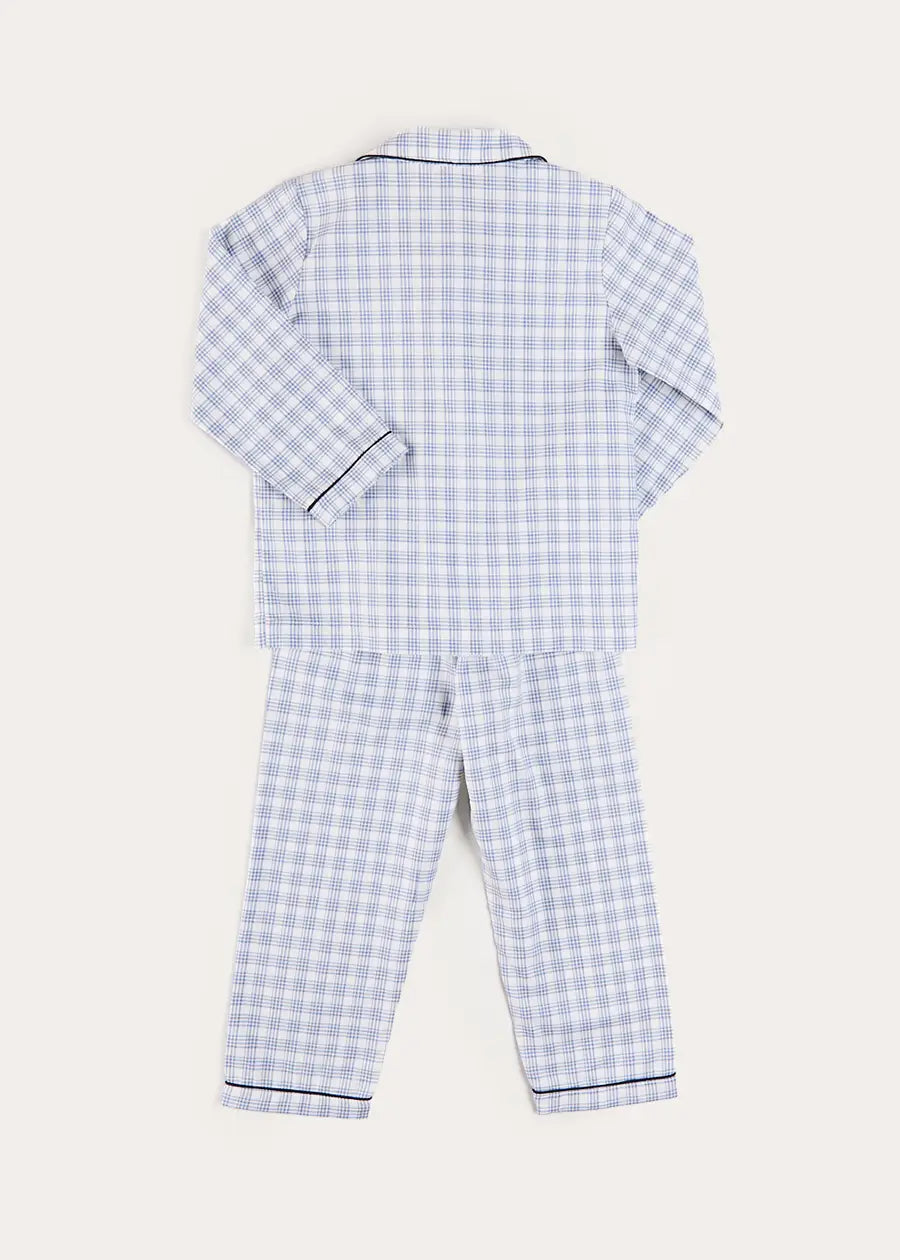 Wilfred Check Pyjamas in Blue (18mths-10yrs) Nightwear from Pepa London
