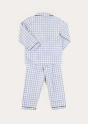 Wilfred Check Pyjamas in Blue (18mths-10yrs) Nightwear from Pepa London