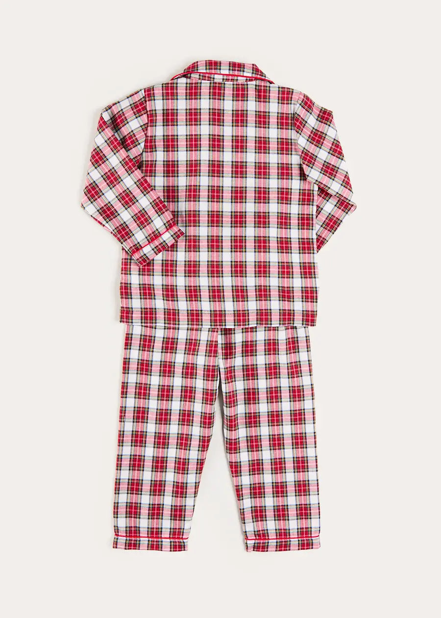 Francis Tartan Pyjamas in Red (18mths-10yrs) Nightwear from Pepa London