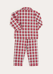 Francis Tartan Pyjamas in Red (18mths-10yrs) Nightwear from Pepa London