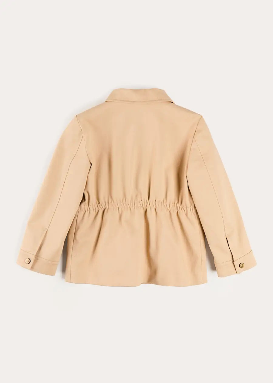 Safari Jacket With Pockets in Beige (4-10yrs) Coats from Pepa London