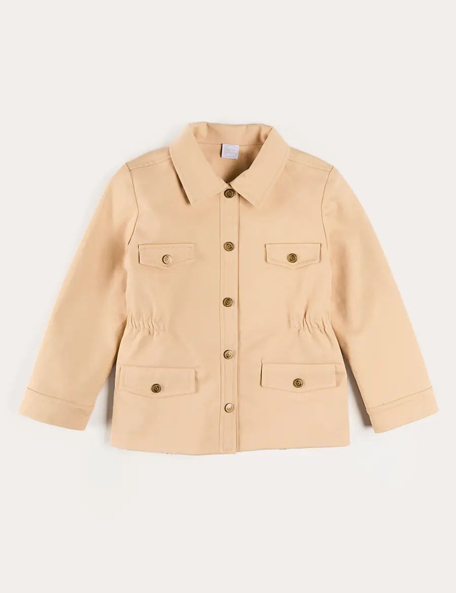 Safari Jacket With Pockets in Beige (4-10yrs) Coats from Pepa London