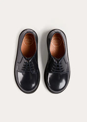 Patent Leather Lace Up Shoes in Midnight (24-35EU) Shoes from Pepa London