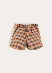 Vincent Check Shorts in Brown (4-10yrs) Shorts from Pepa London