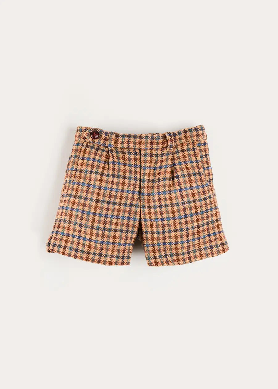 Vincent Check Shorts in Brown (4-10yrs) Shorts from Pepa London