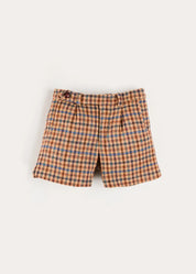 Vincent Check Shorts in Brown (4-10yrs) Shorts from Pepa London