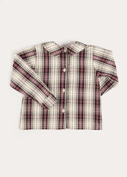 Whittaker Check Long Sleeve Shirt in Brown (12mths-4yrs) Shirts from Pepa London