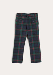 Kinnerton Tartan Pocket Detail Trousers in Navy (4-10yrs) Trousers from Pepa London