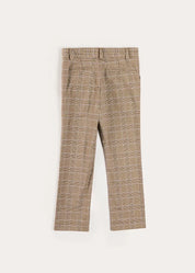 Wilton Check Pocket Detail Trousers in Beige (4-10yrs) Trousers from Pepa London