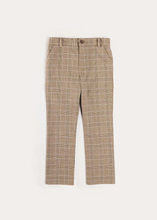 Wilton Check Pocket Detail Trousers in Beige (4-10yrs) Trousers from Pepa London