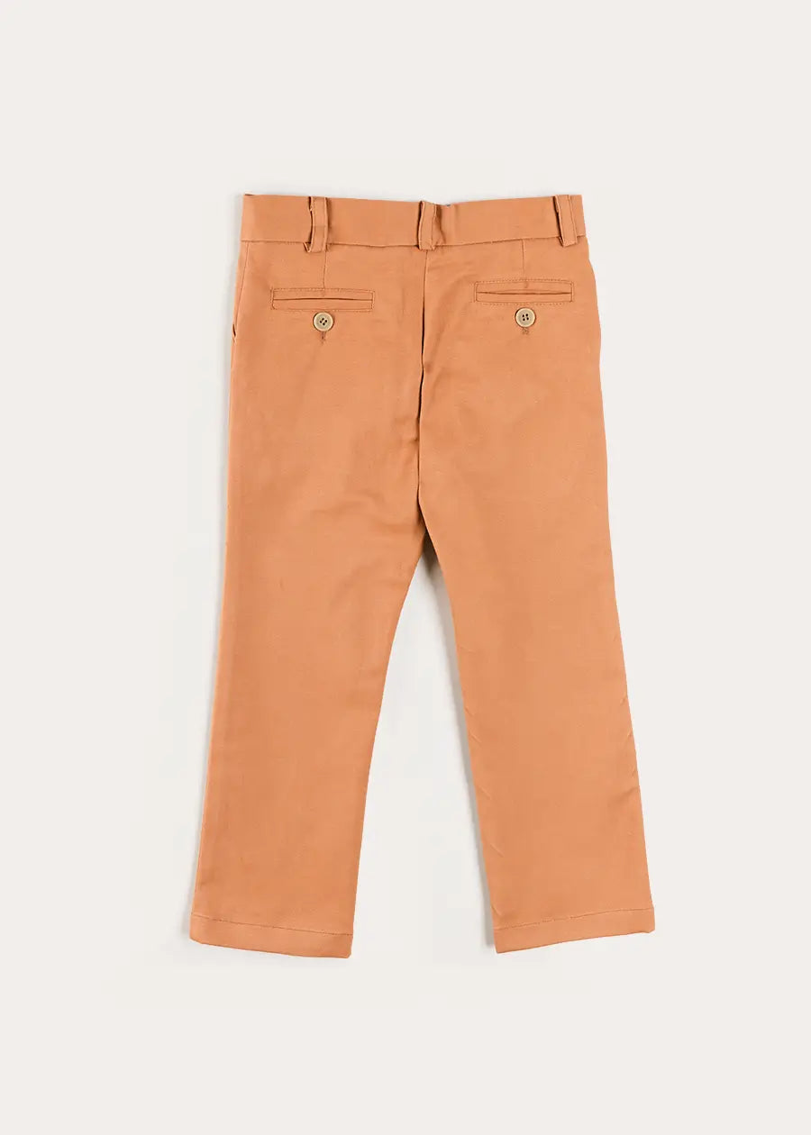 Plain Pocket Detail Trousers in Camel (4-10yrs) Trousers from Pepa London